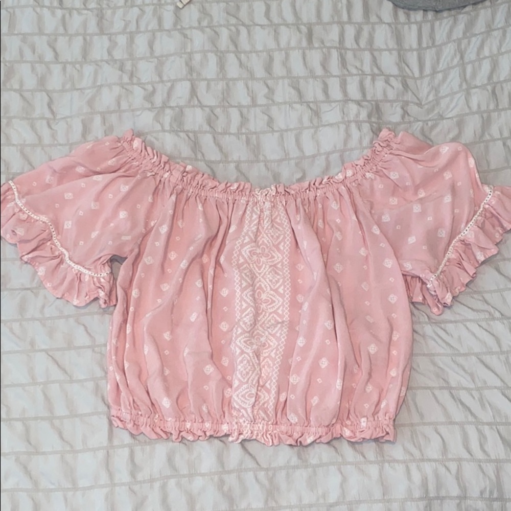 Pink off the shoulder top